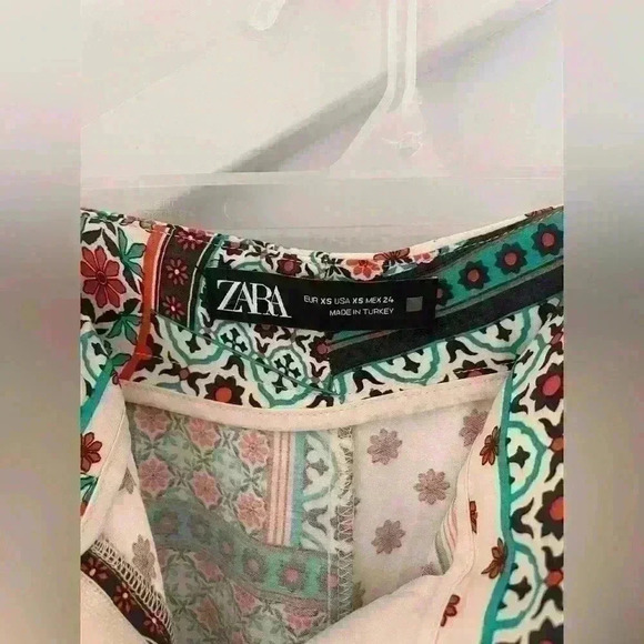 ZARA PRINTED PALAZZO TROUSERS size XS  NWOT - Picture 5 of 10